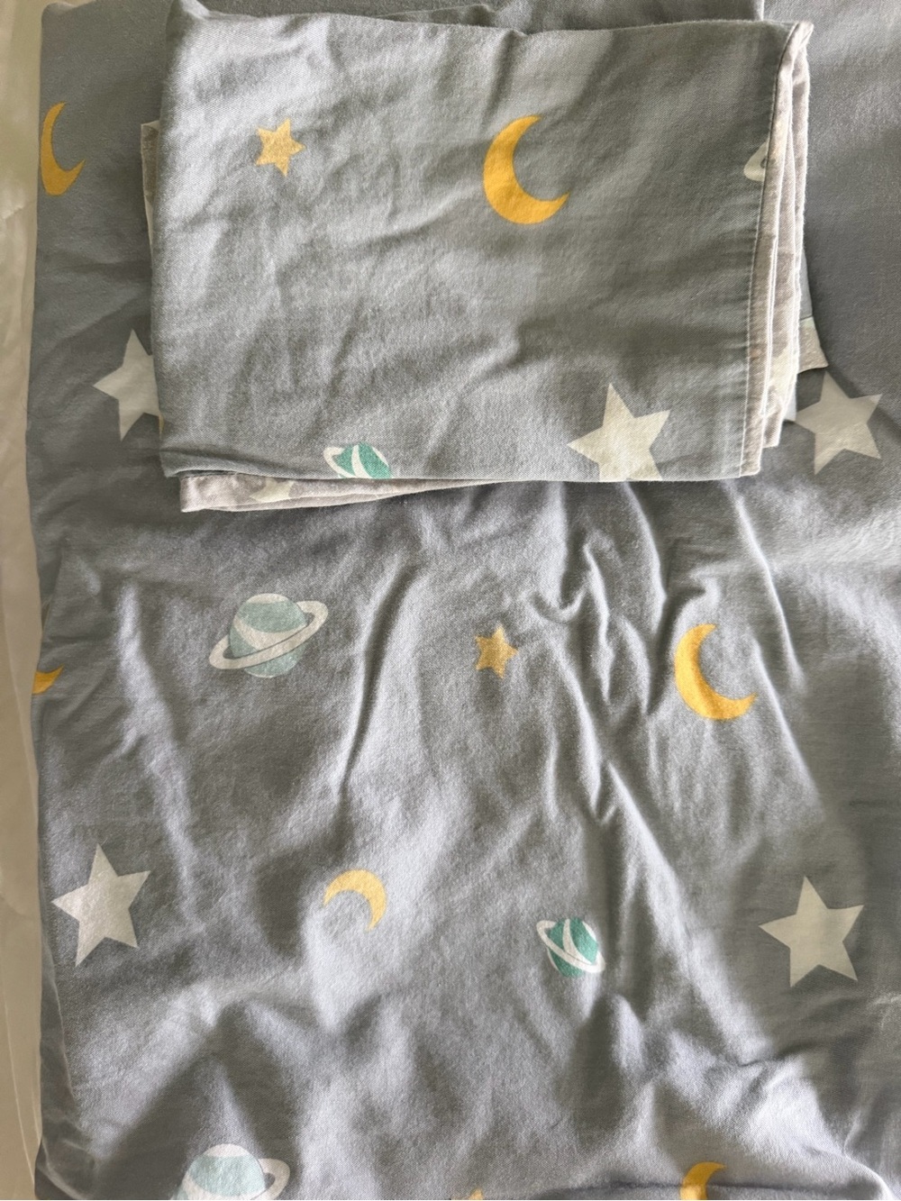 Duvet cover and pillow cases - Blue Space Print